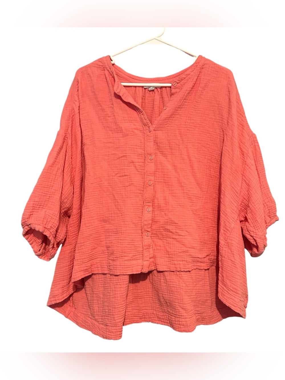 Calme by Johnny Was Shirred Neck Button Down (Liya) women’s XXL